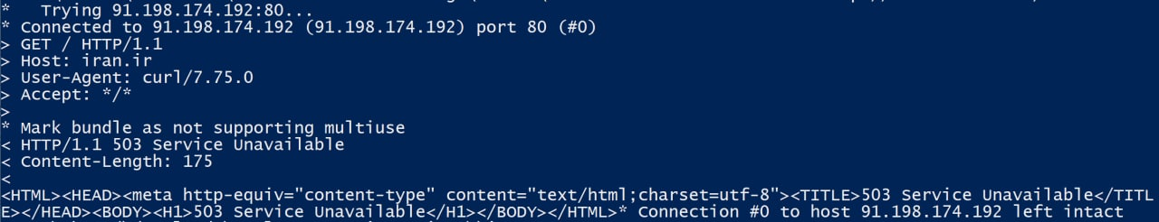 HTTP curl iran.ir with wikipedia ip